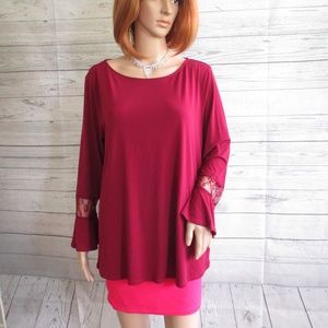 NWT - NINE WEST stretchy knit top - sz XL - MSRP $79.00